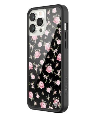 Black and Pink Floral iPhone Case