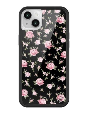 Black and Pink Floral iPhone Case