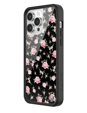 Black and Pink Floral iPhone Case