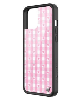 Pink Gingham Hearts iPhone Case