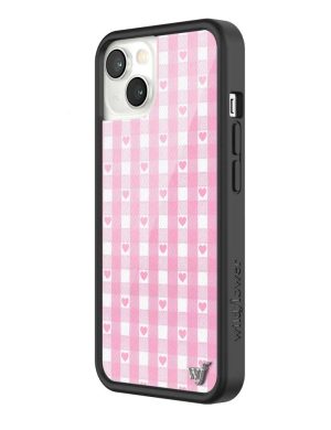 Pink Gingham Hearts iPhone Case