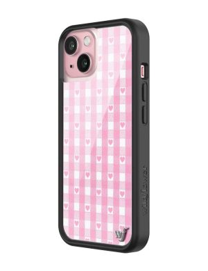 Pink Gingham Hearts iPhone Case