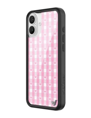 Pink Gingham Hearts iPhone Case