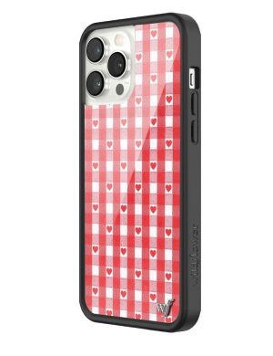 Red Gingham Hearts iPhone Case