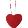 Red Glitter Heart Hangtag - Set of 10